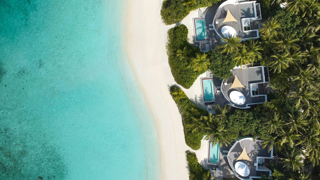 Beach Villa mit Pool Luftaufnahme