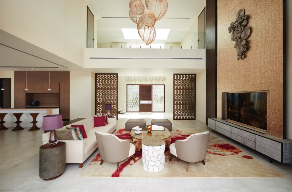 Three Bedroom Olhahali Water Retreat mit Pool Wohnzimmer